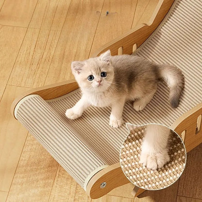Sisal Fiber Cat Scratching Lounge Chair | 2-in-1 Pet Bed & Anti-Slip Play Station