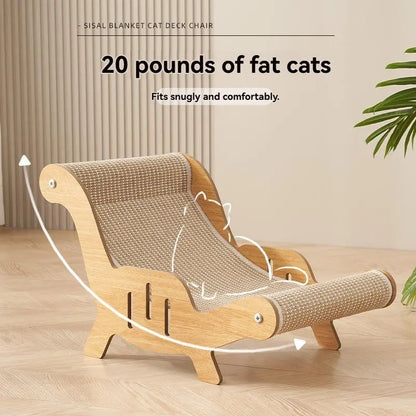 Sisal Fiber Cat Scratching Lounge Chair | 2-in-1 Pet Bed & Anti-Slip Play Station
