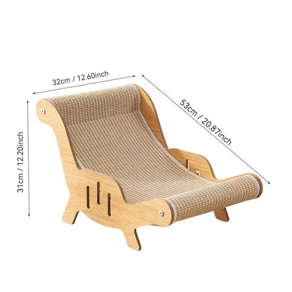 Sisal Fiber Cat Scratching Lounge Chair | 2-in-1 Pet Bed & Anti-Slip Play Station