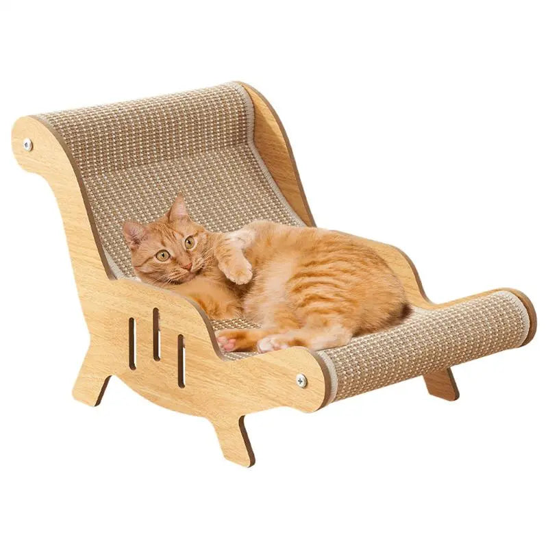 Sisal Fiber Cat Scratching Lounge Chair | 2-in-1 Pet Bed & Anti-Slip Play Station