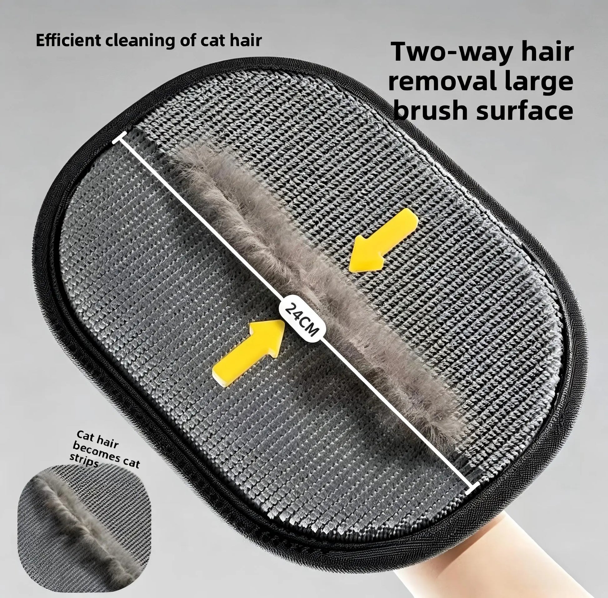 Multi-Surface Electrostatic Pet Hair Removal Glove & Reusable Fabric Brush