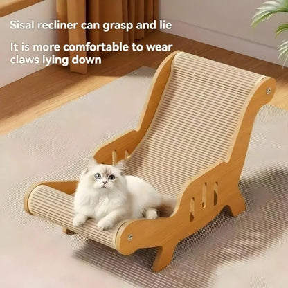 Sisal Fiber Cat Scratching Lounge Chair | 2-in-1 Pet Bed & Anti-Slip Play Station