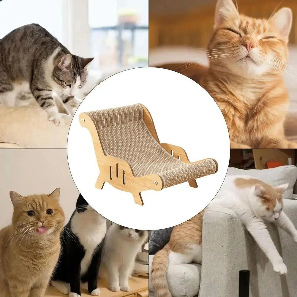Sisal Fiber Cat Scratching Lounge Chair | 2-in-1 Pet Bed & Anti-Slip Play Station